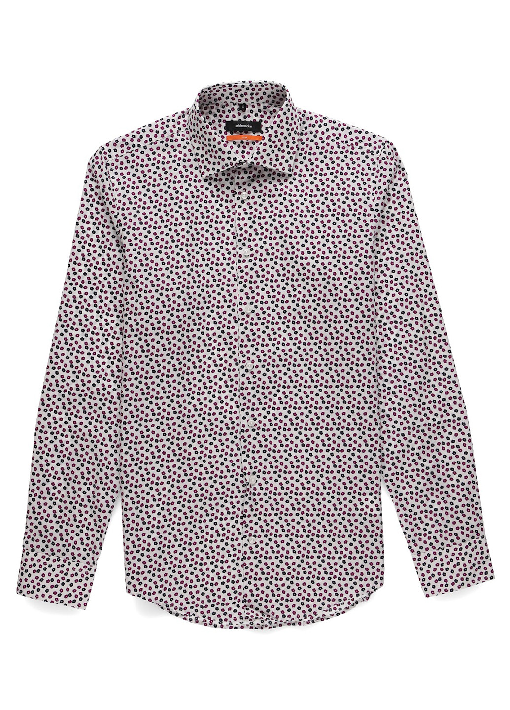 Белая кэжуал рубашка с цветами Seidensticker