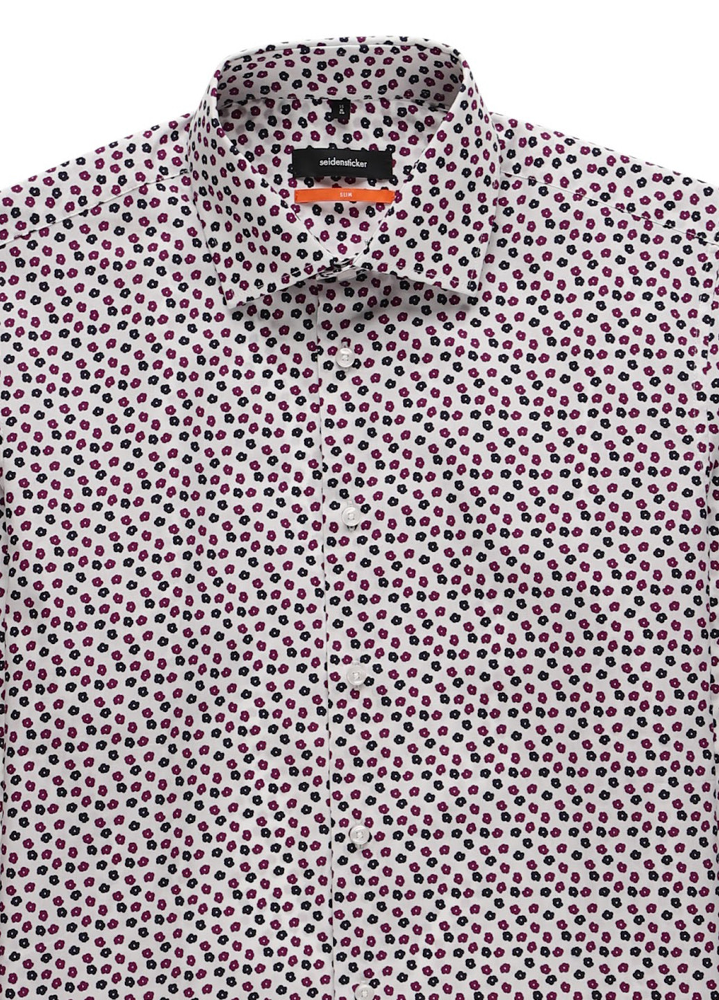 Белая кэжуал рубашка с цветами Seidensticker
