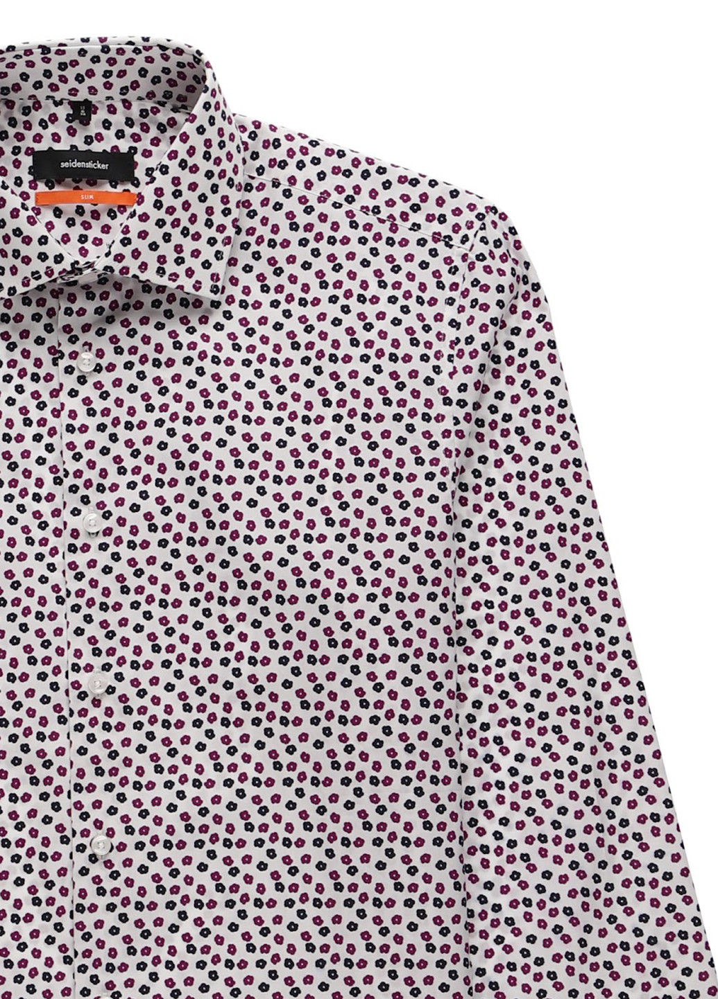 Белая кэжуал рубашка с цветами Seidensticker
