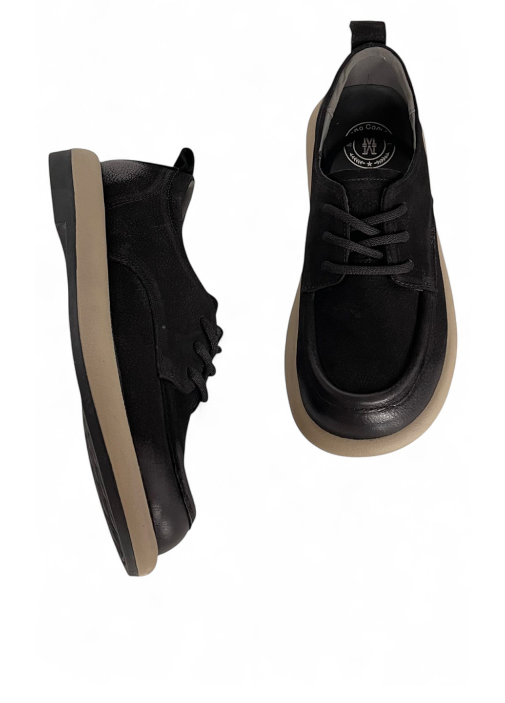 Meego Туфлі чорний з натуральний нубук, румунія — демісезон (360769666)