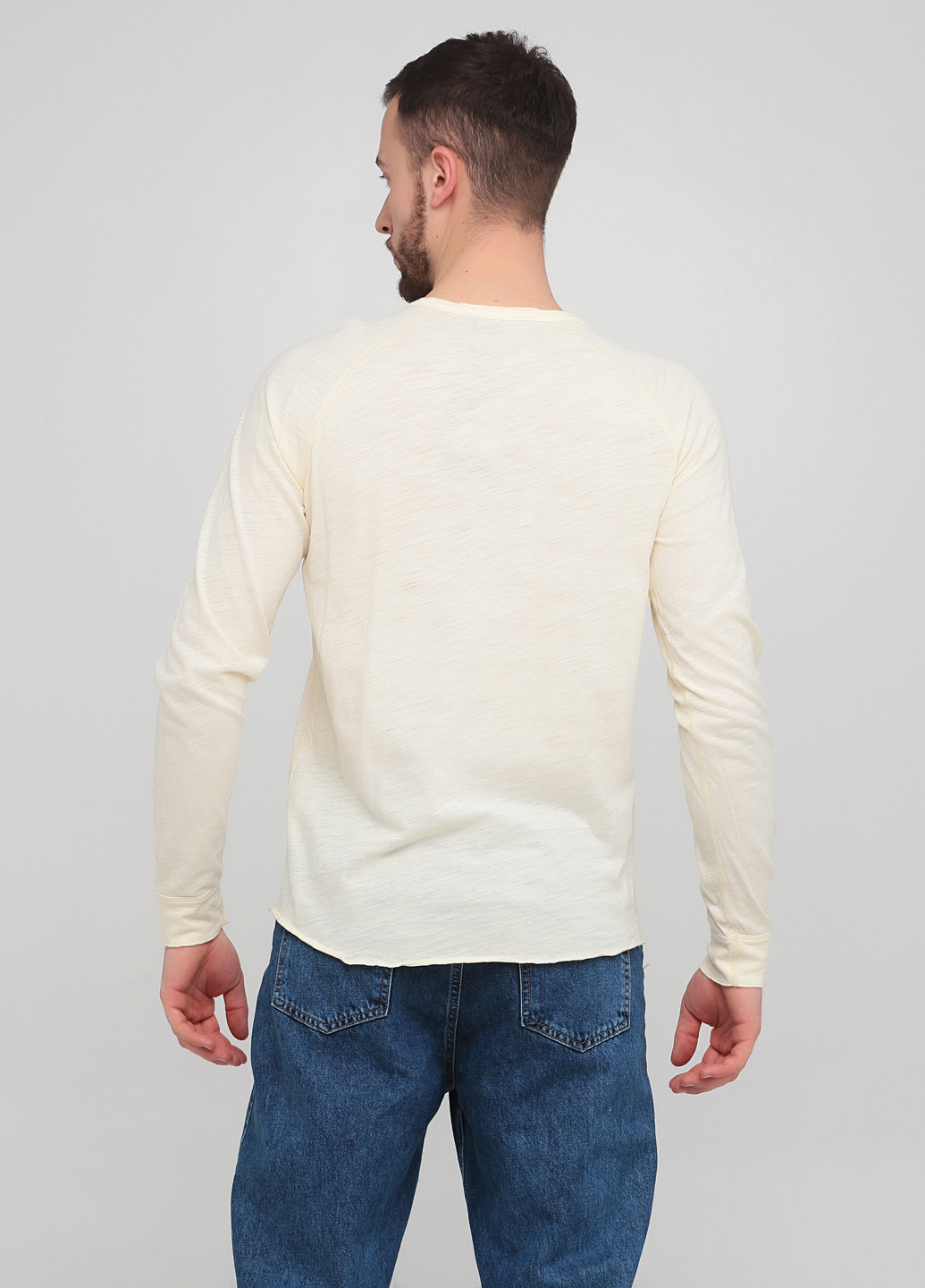 Лонгслів Drykorn однотонний світло-бежевий кежуали бавовна, трикотаж