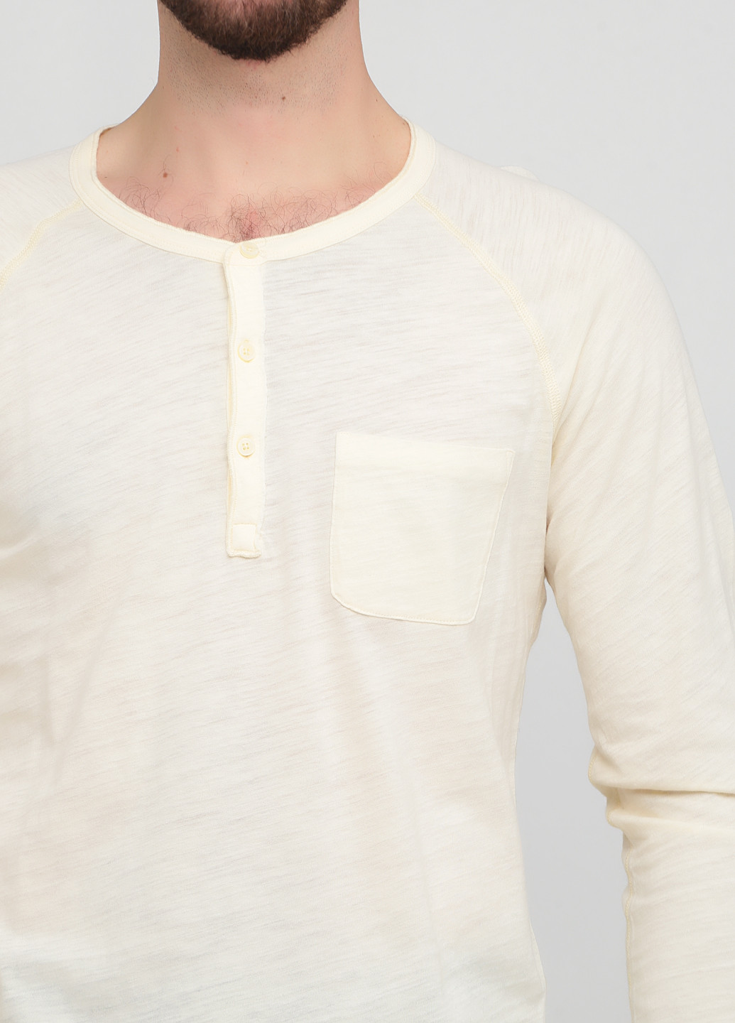 Лонгслів Drykorn однотонний світло-бежевий кежуали бавовна, трикотаж