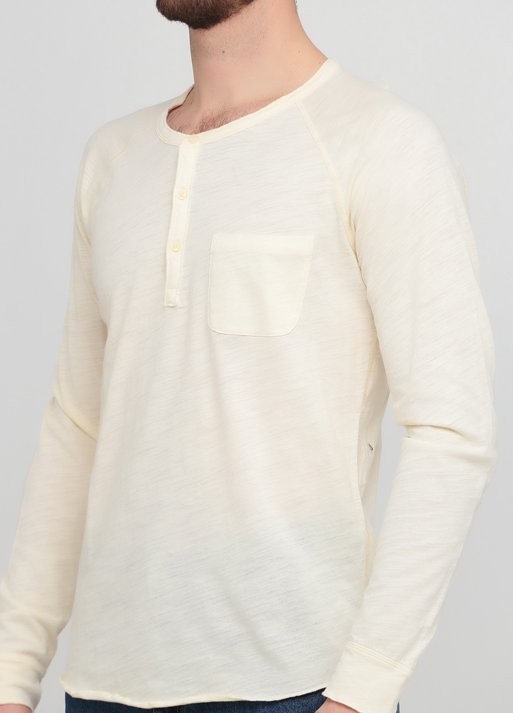 Лонгслів Drykorn однотонний світло-бежевий кежуали бавовна, трикотаж