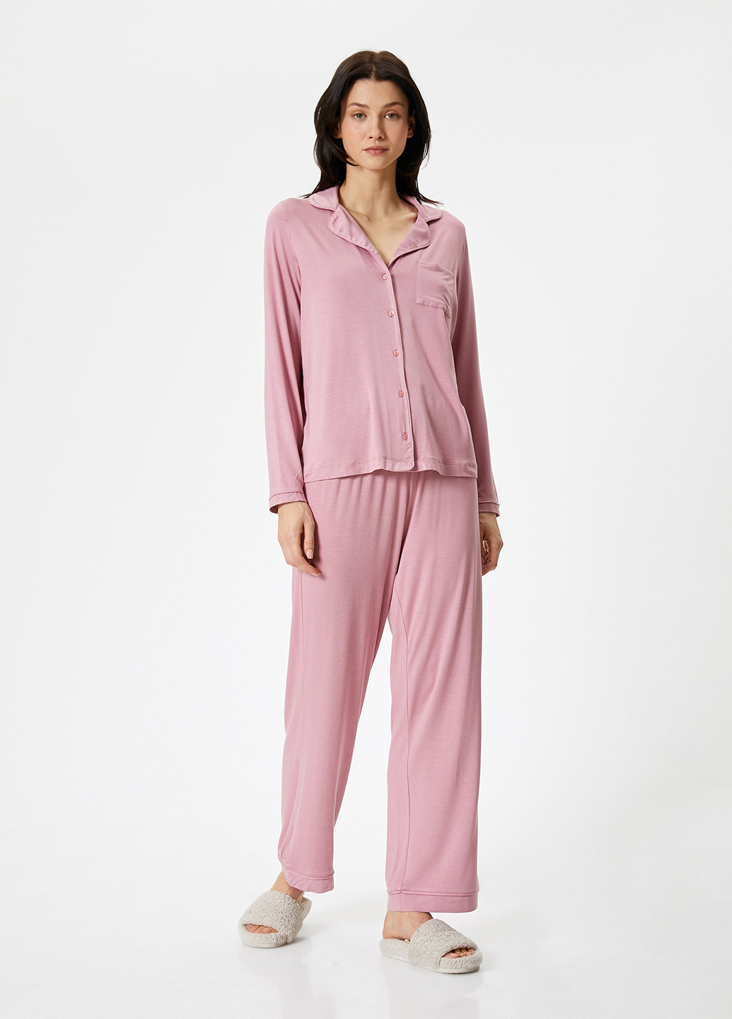 Рожево-лілова всесезон піжама (сорочка, штани) рубашка + брюки KOTON
