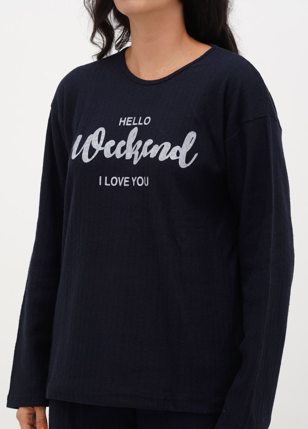 Чорна всесезон піжама (лонгслів, штани) лонгслів + брюки Fashion