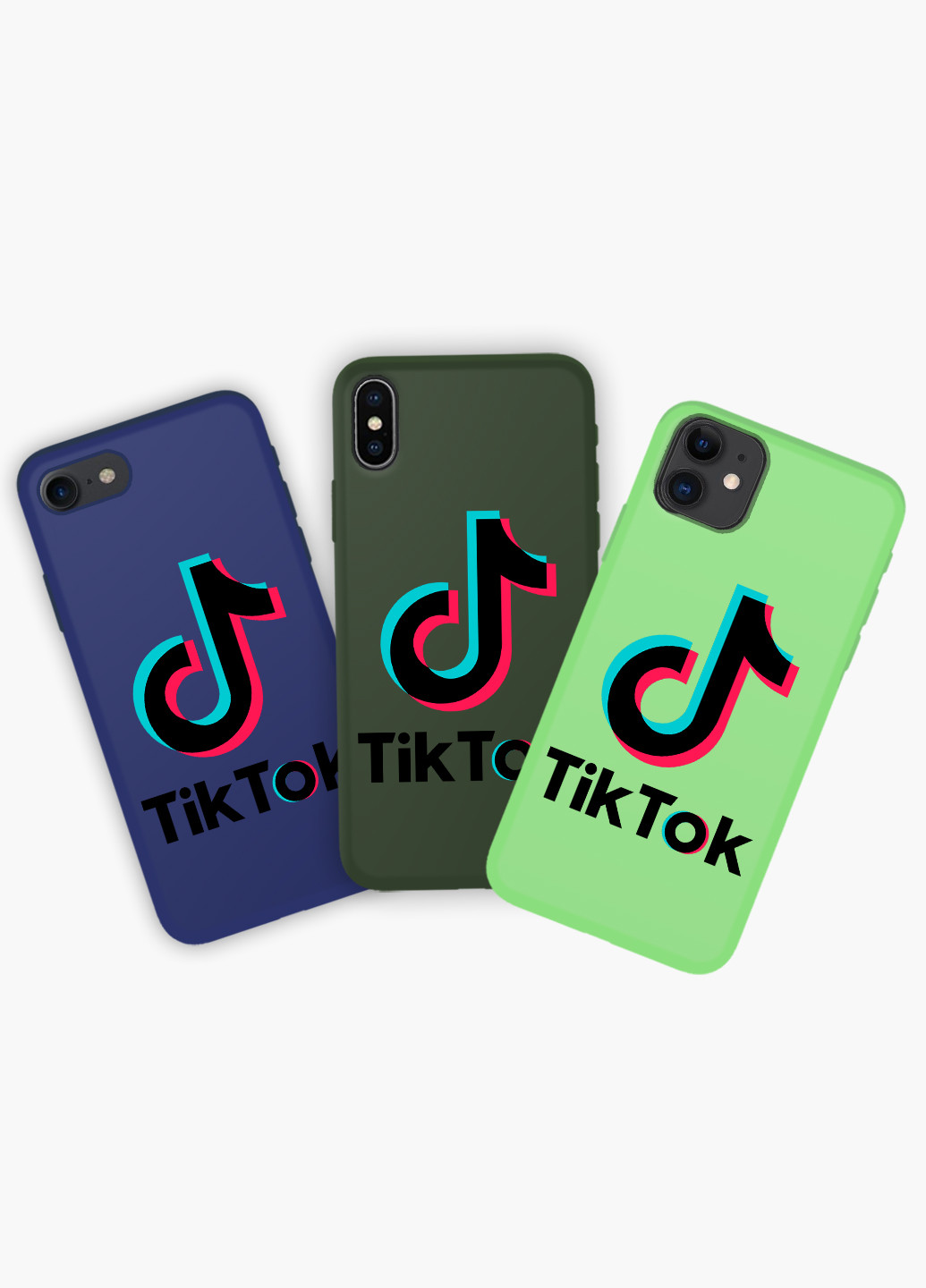 Чохол силіконовий Apple Iphone X ТікТок (TikTok) Білий (6129-1389) MobiPrint (219485651)