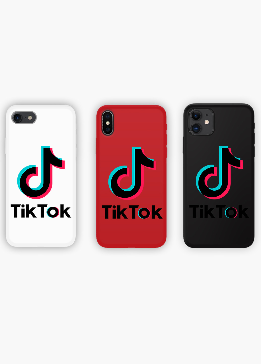 Чохол силіконовий Apple Iphone X ТікТок (TikTok) Білий (6129-1389) MobiPrint (219485651)