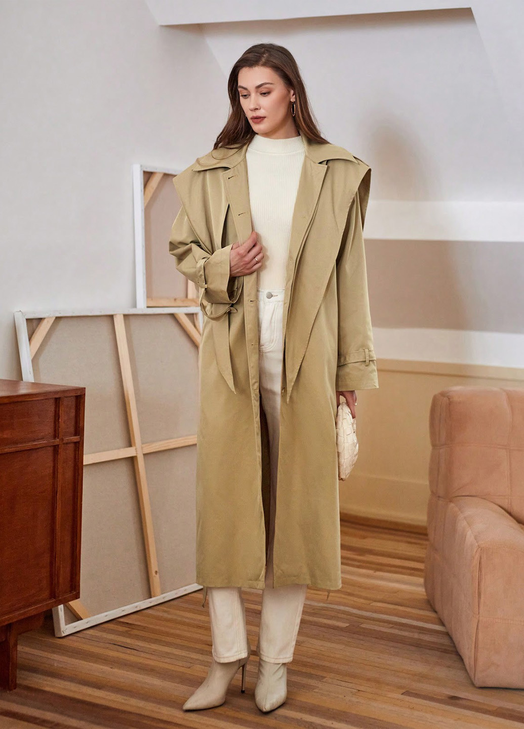 Плащ SHEIN тренчкот на гудзиках демісезон (324027649)