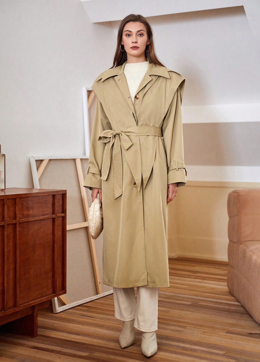 Плащ SHEIN тренчкот на гудзиках демісезон (324027649)