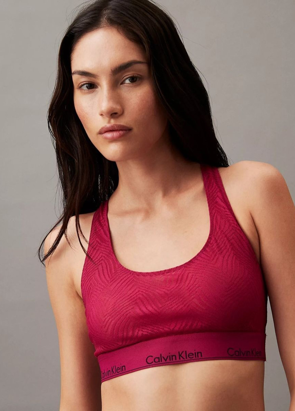 Малиновий топ бюстгальтер Calvin Klein без кісточок поліамід