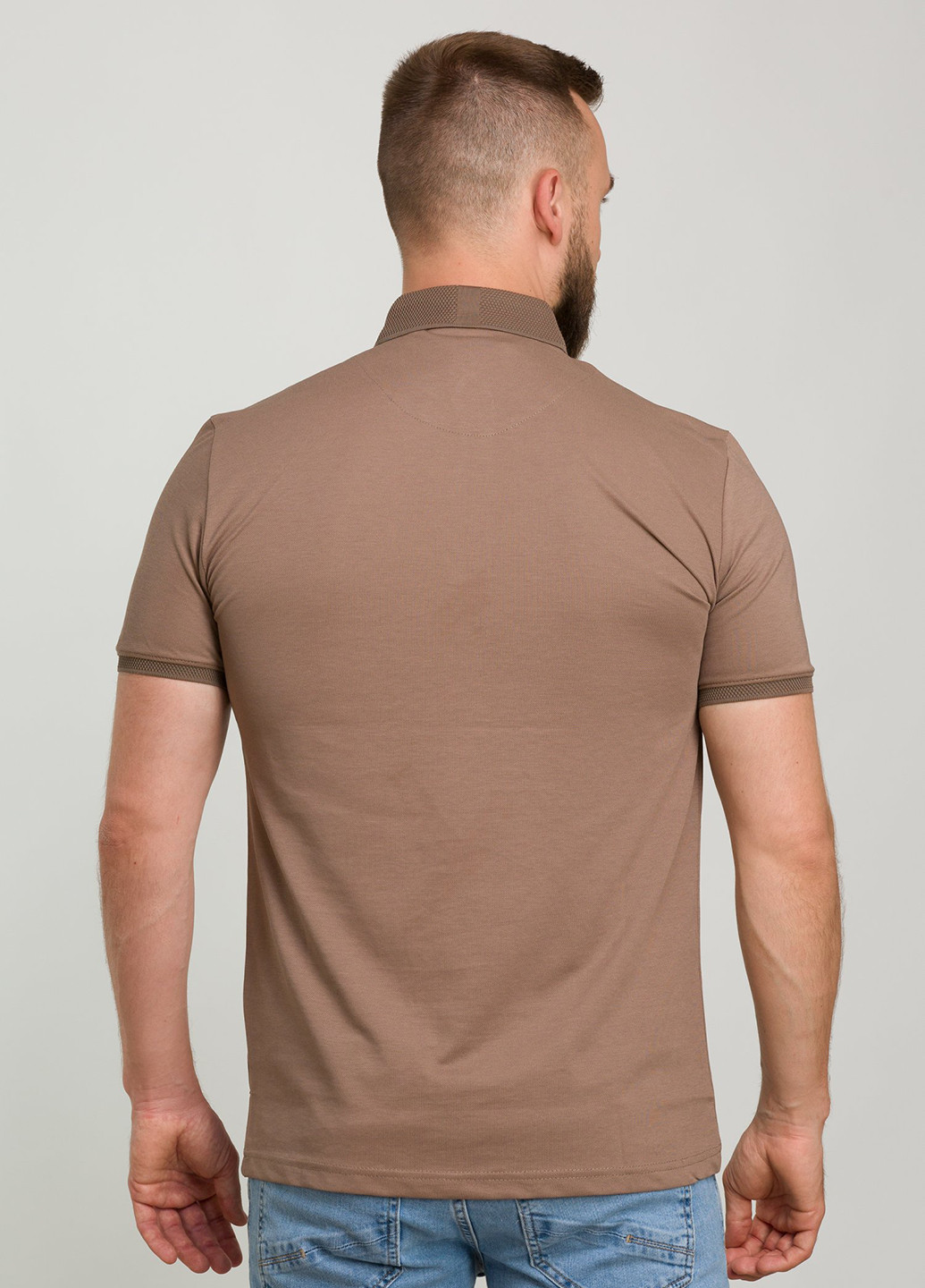 Коричневая футболка-поло для мужчин Trend Collection однотонная