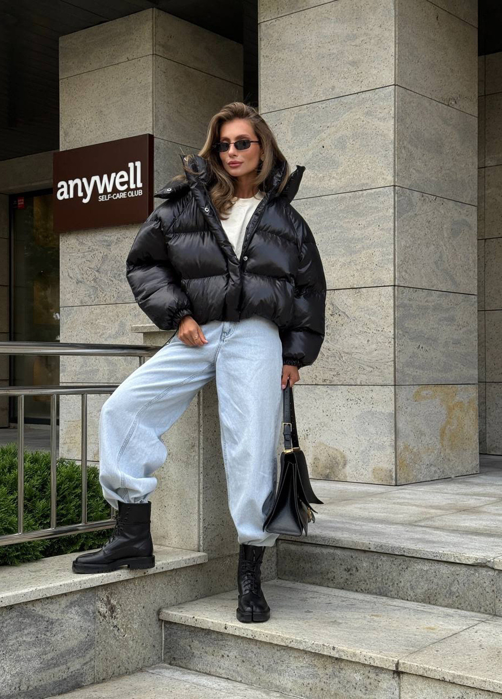 Чорна зимня куртка No Brand