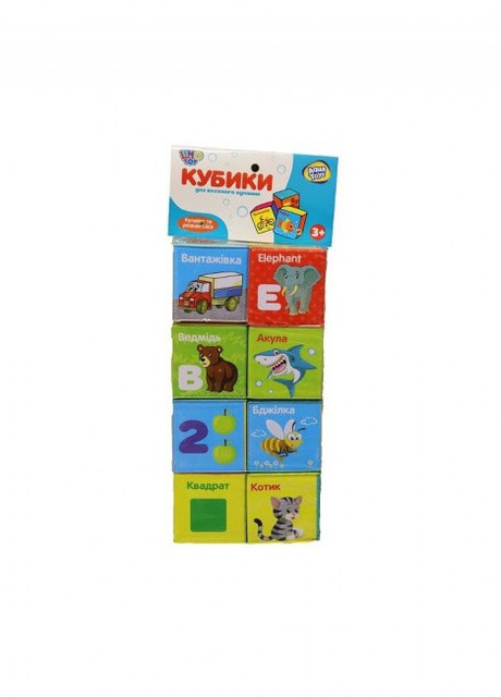 Кубики для купания, 8 штук, буквы-слова Limo Toy (253827876)