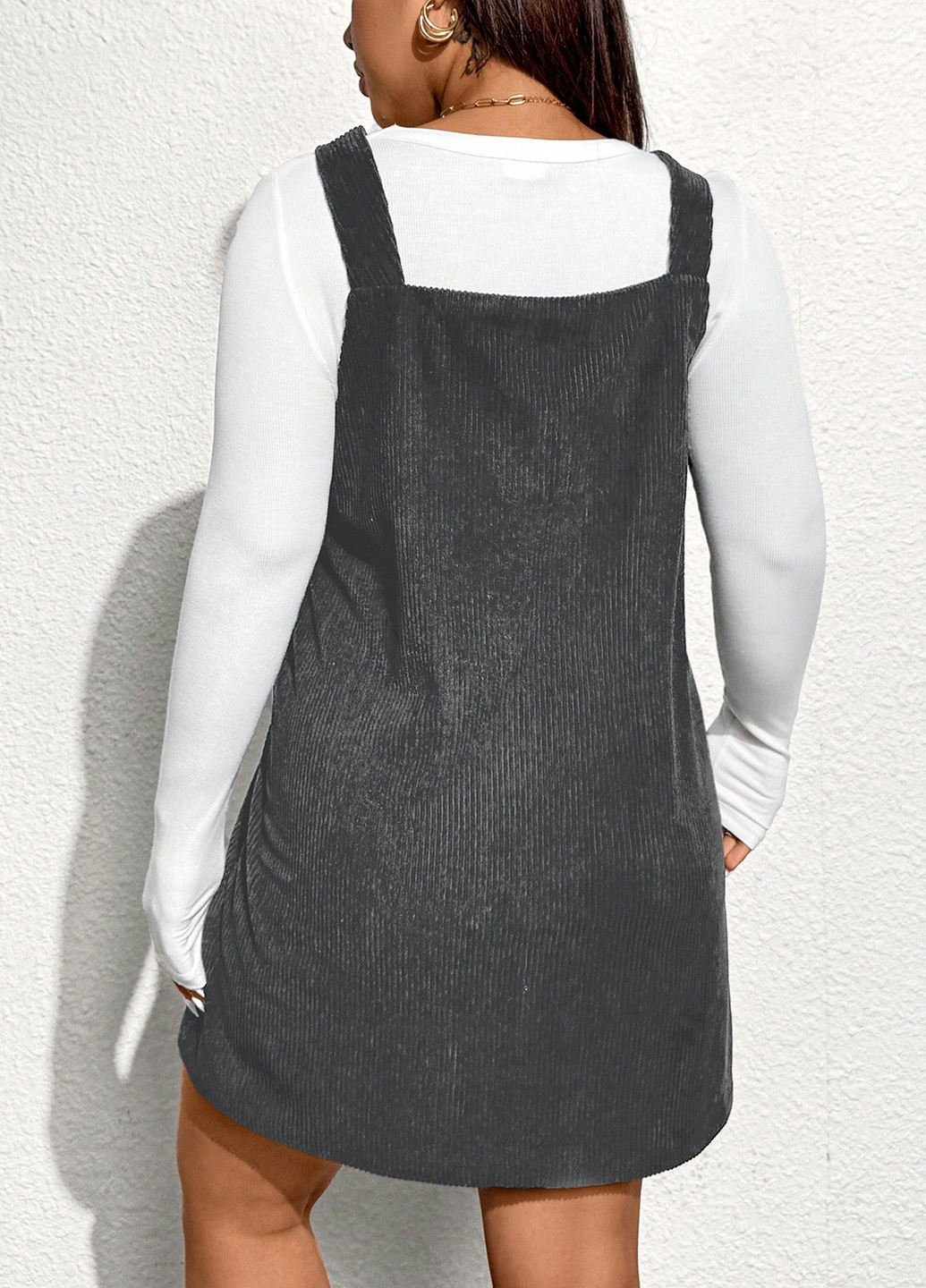 Демисезонный женский сарафан SHEIN однотонный