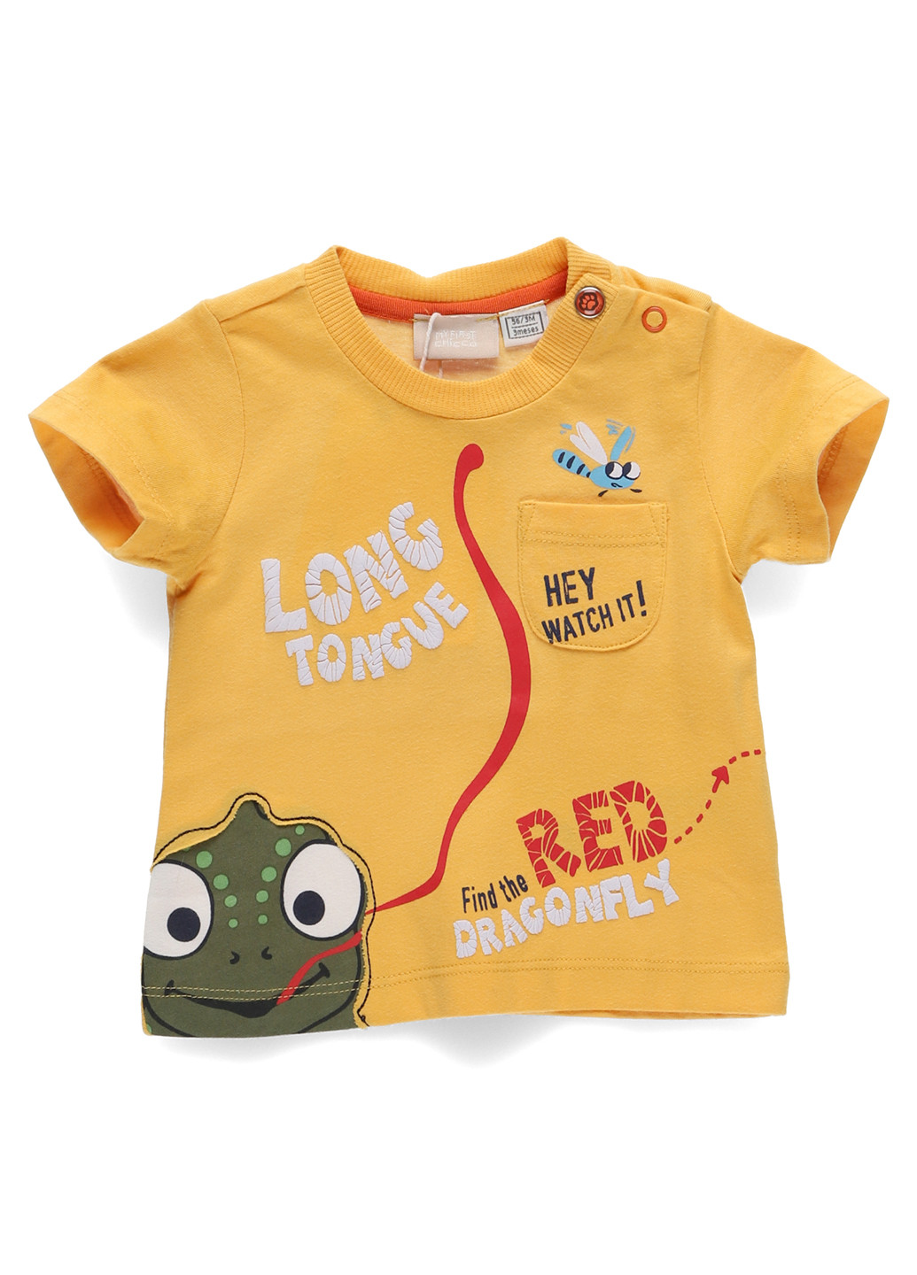 Желтая летняя футболка Chicco