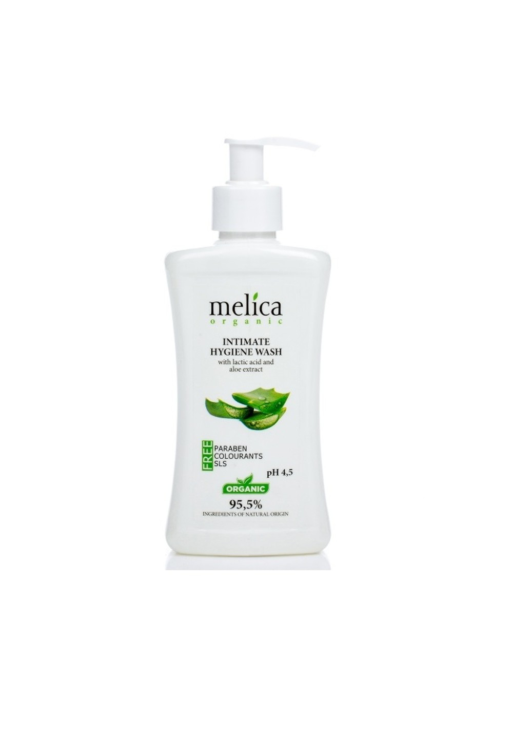 Засіб для інтимної гігієни з молочною кислотою та екстрактом алое 300 мл Melica Organic (253590833)