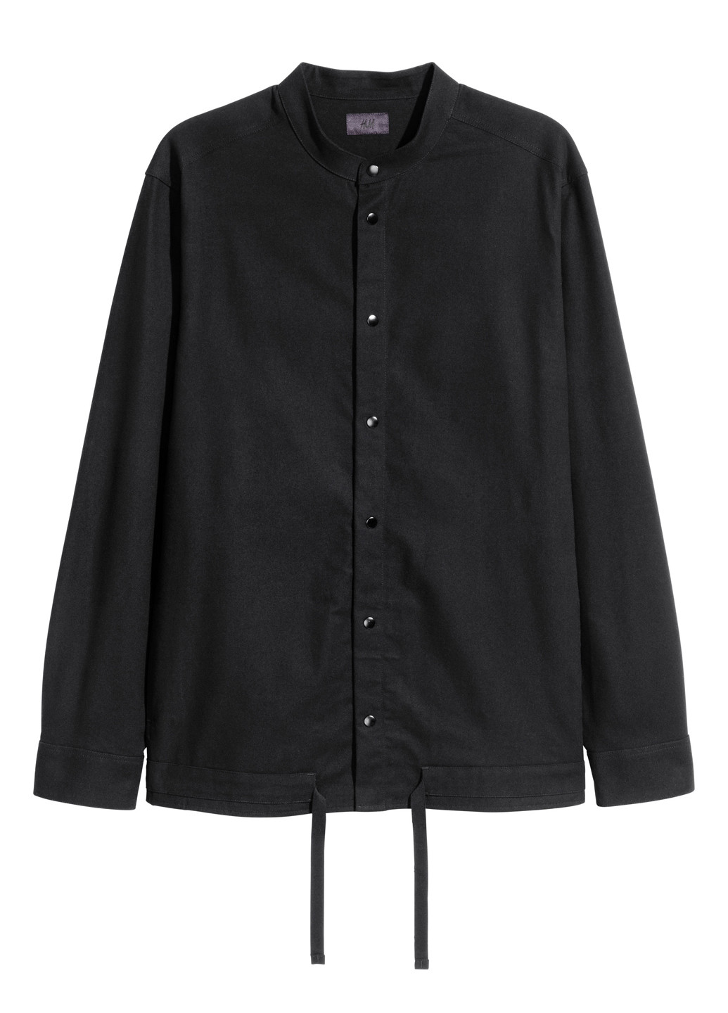 Черная кэжуал рубашка однотонная H&M