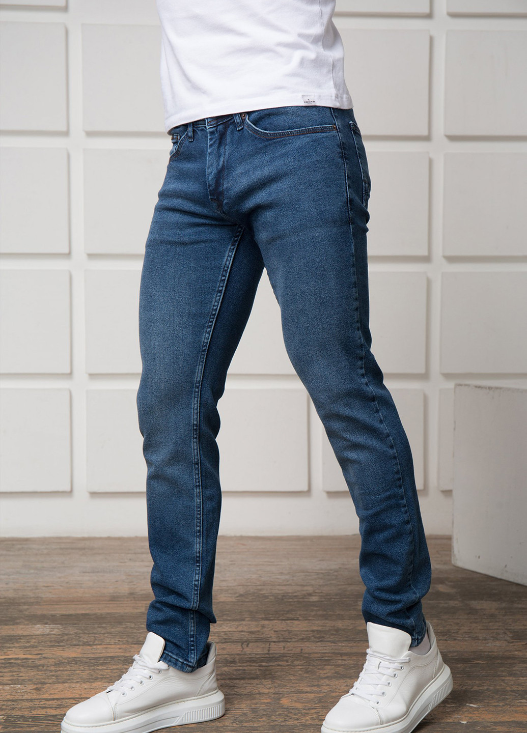 Светло-синие демисезонные зауженные джинсы Trend Collection