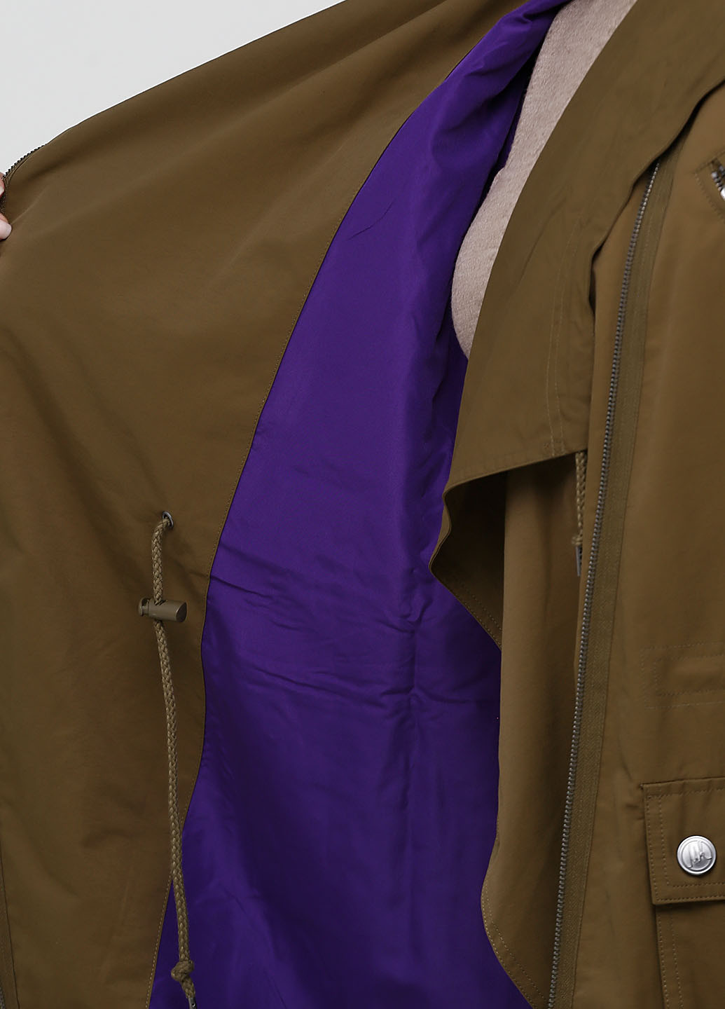 Оливковая (хаки) демисезонная куртка Sheego