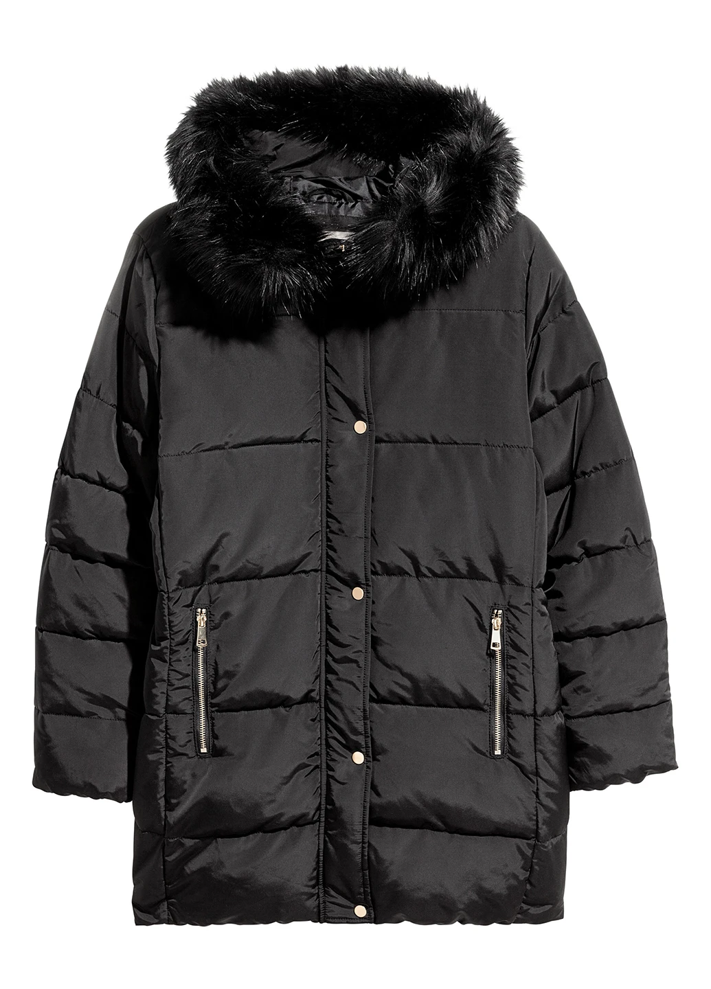 Черная зимняя куртка H&M
