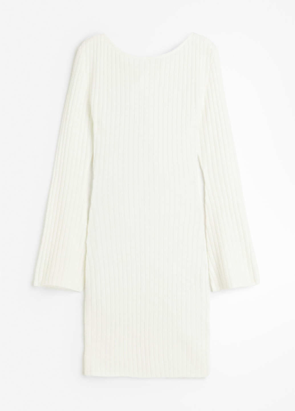 Молочное кэжуал платье силуэтная, с открытой спиной H&M однотонное