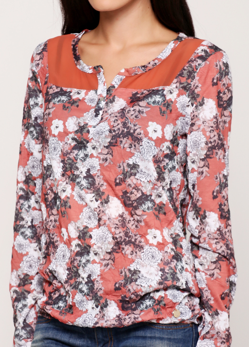 Кирпичная летняя блуза Liu-Jo
