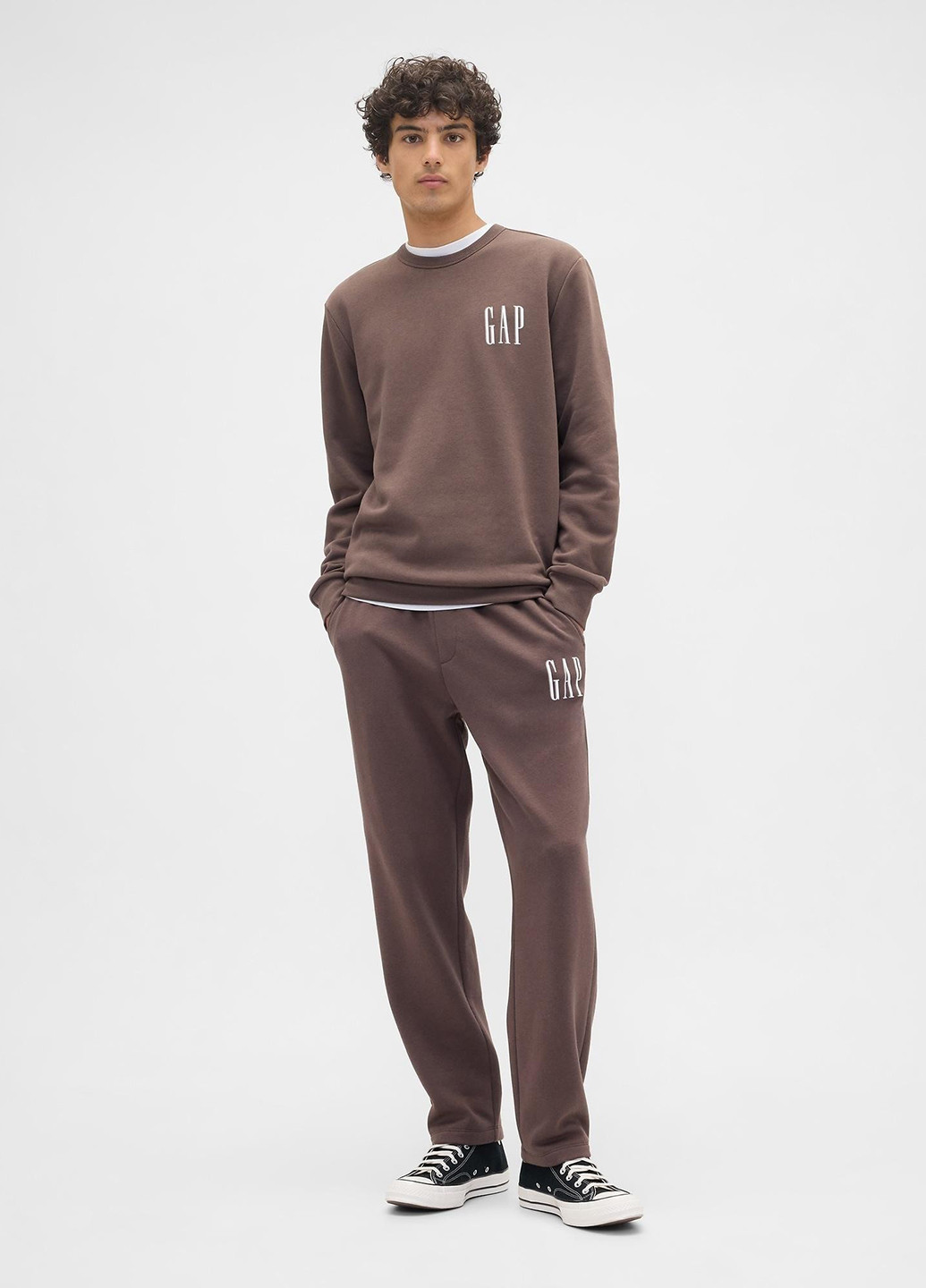 Коричневый свитшот Gap логотип без декора (369492148)