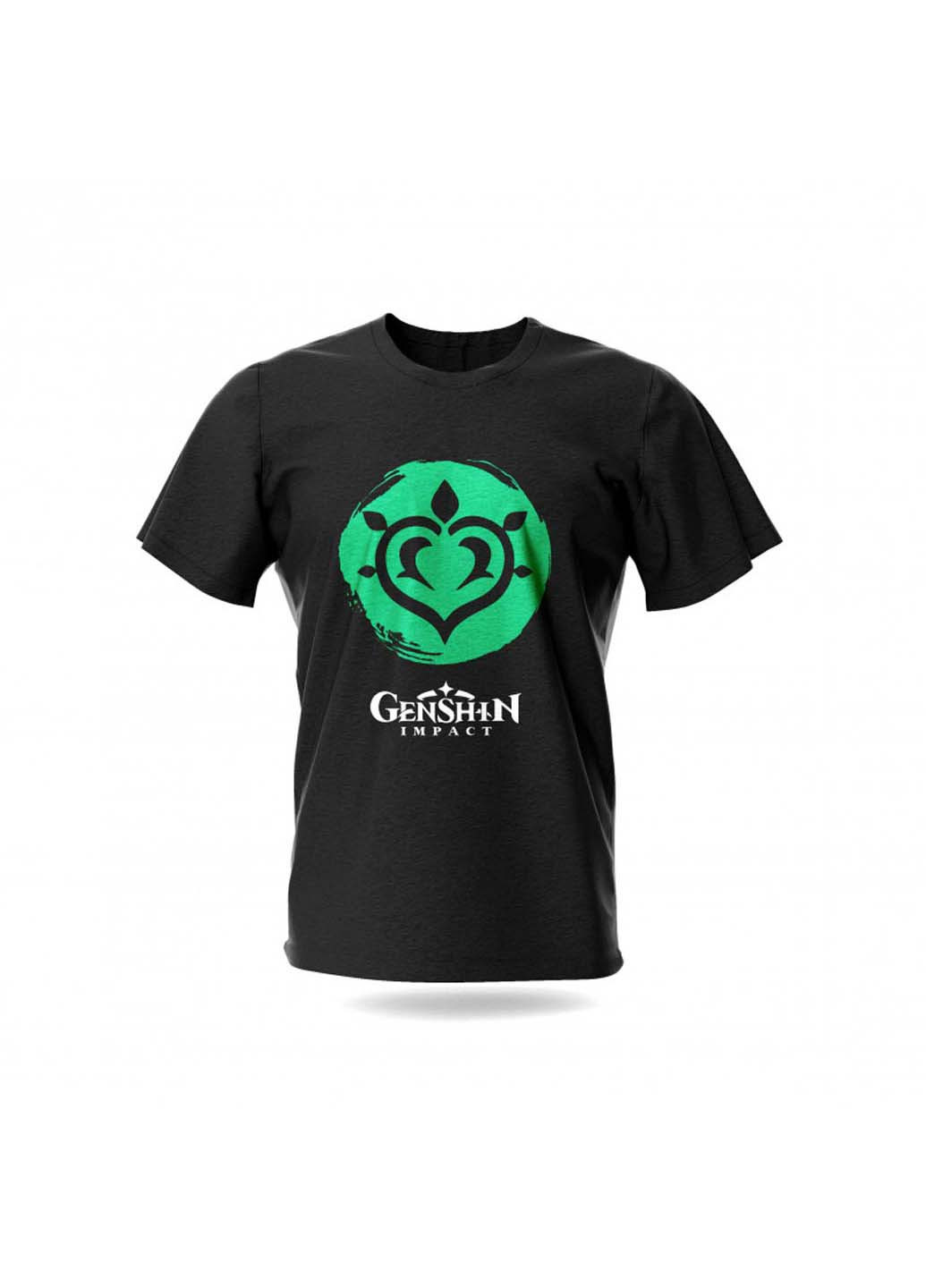 Чорна футболка Fruit of the Loom Дендро Геншин Импакт - Genshin Impact