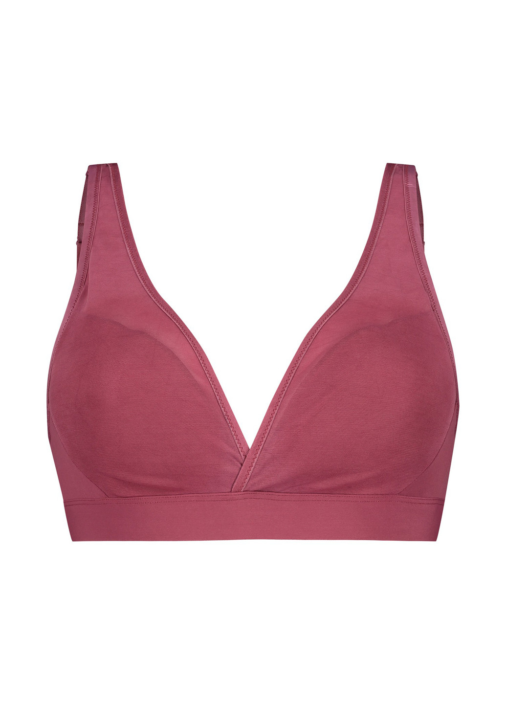 Бордовый минимайзер бюстгальтер Hunkemoller без косточек полиамид