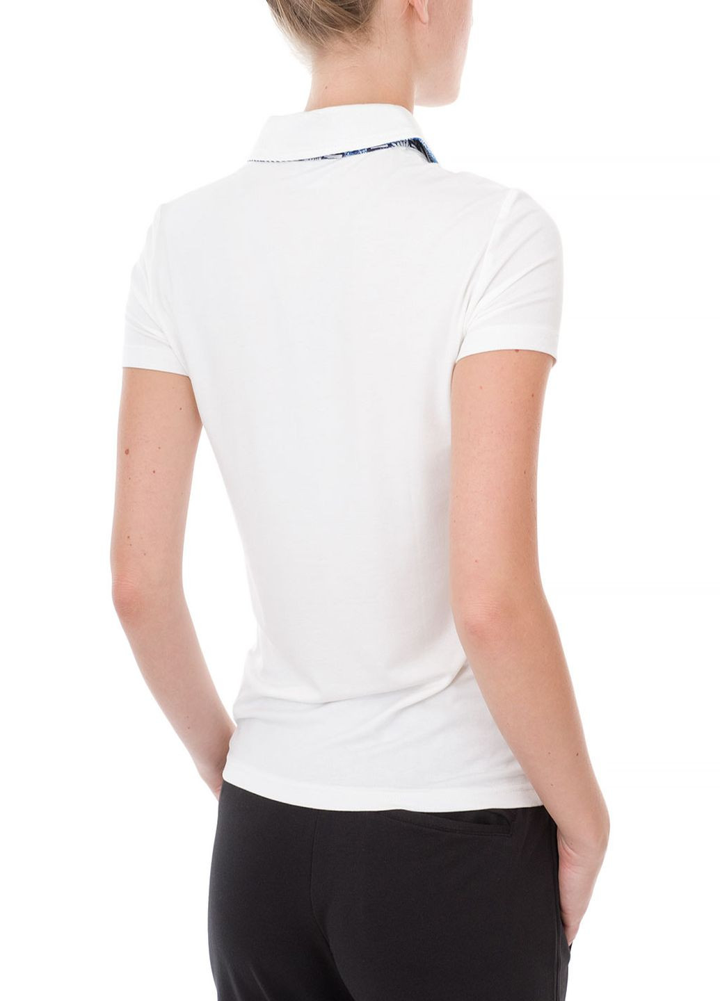 Белая женская футболка-поло ARMANI EA7 однотонная