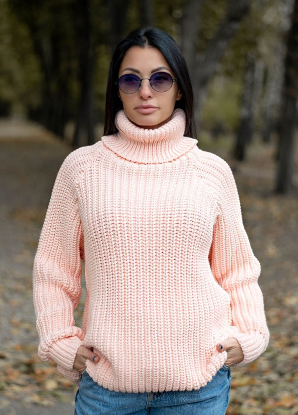 Персиковый демисезонный свитер "джолли" Anika