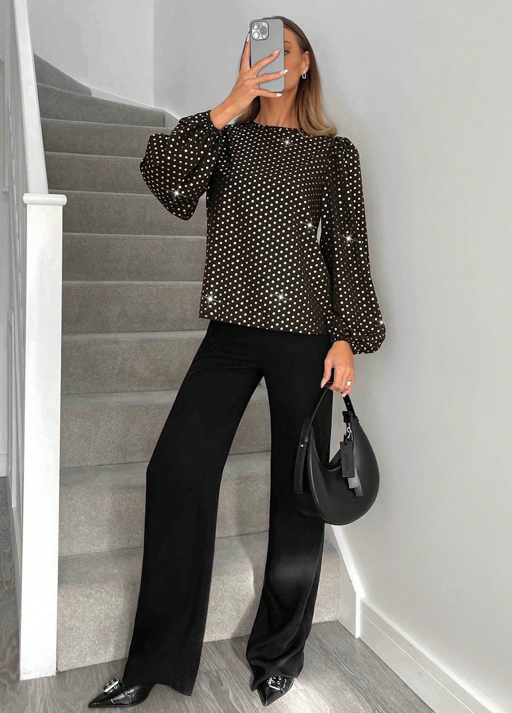 Чёрная блуза SHEIN