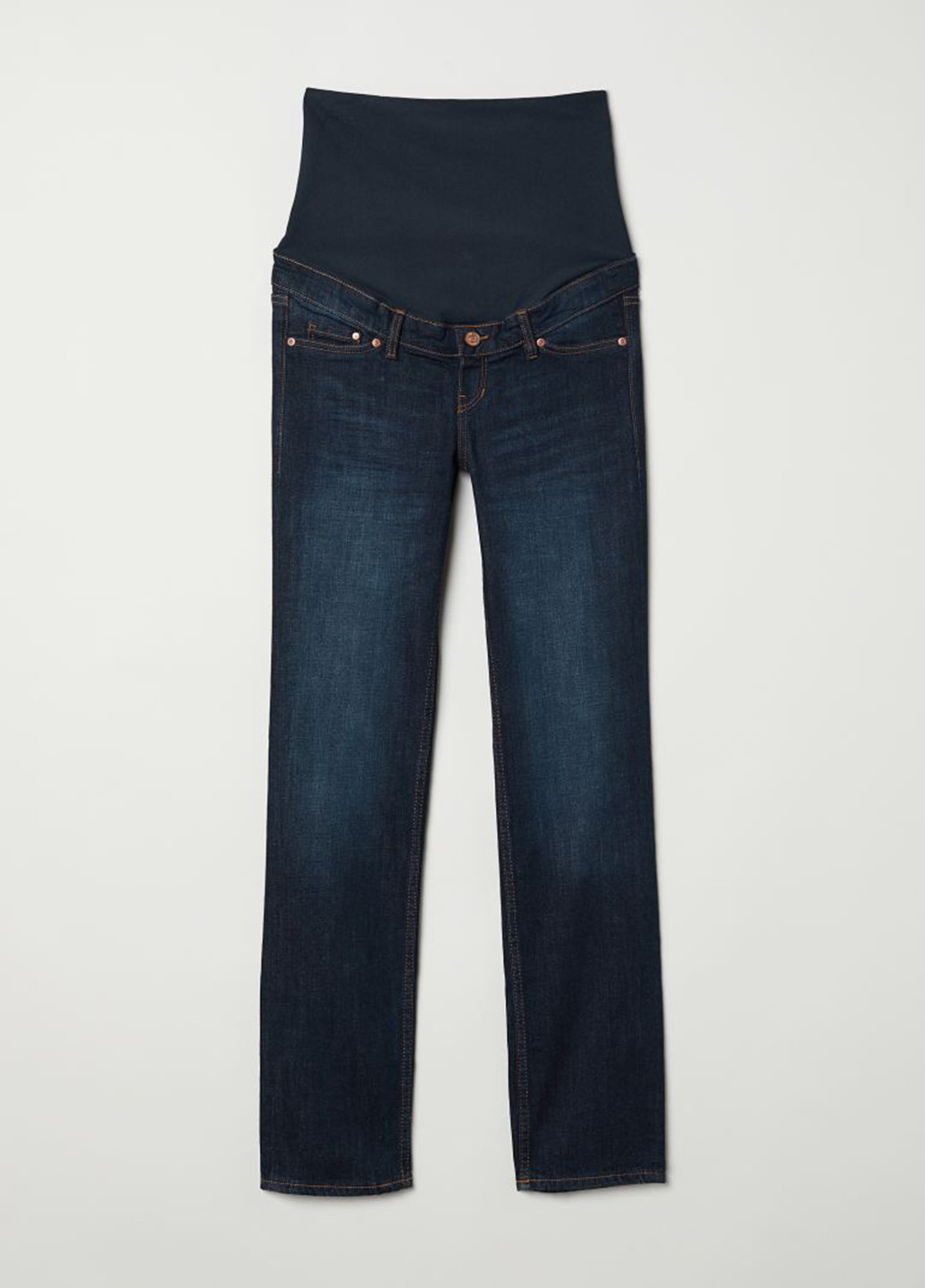 Джинси для вагітних H&M прямі темно-сині джинсові бавовна