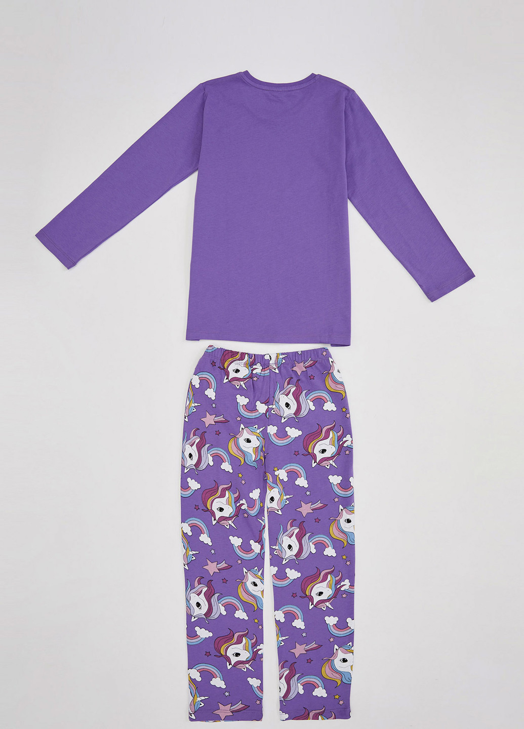 Фиолетовая всесезон пижама(реглан, брюки) лонгслив + брюки DeFacto