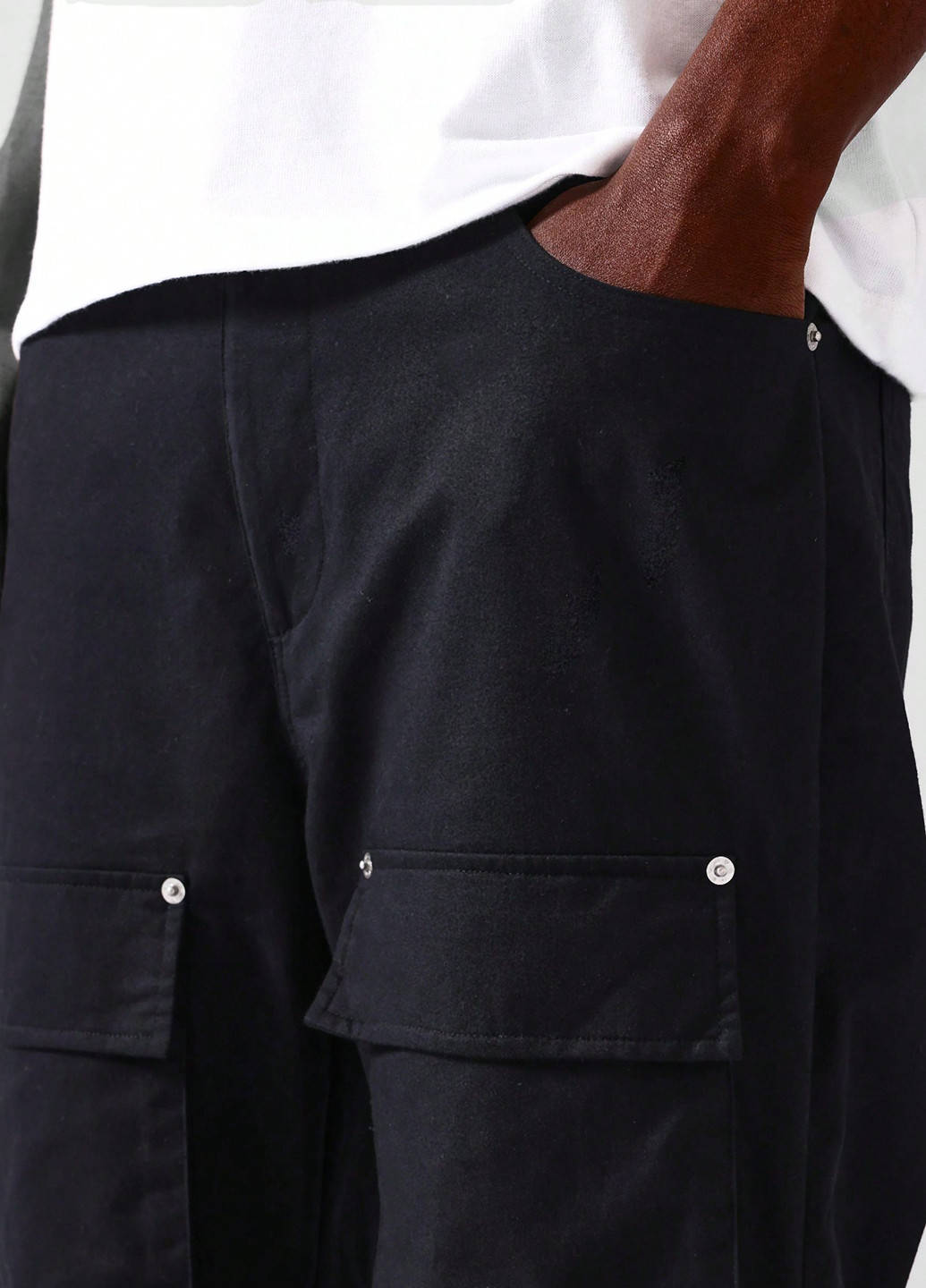 Черные кэжуал демисезонные карго брюки SHEIN