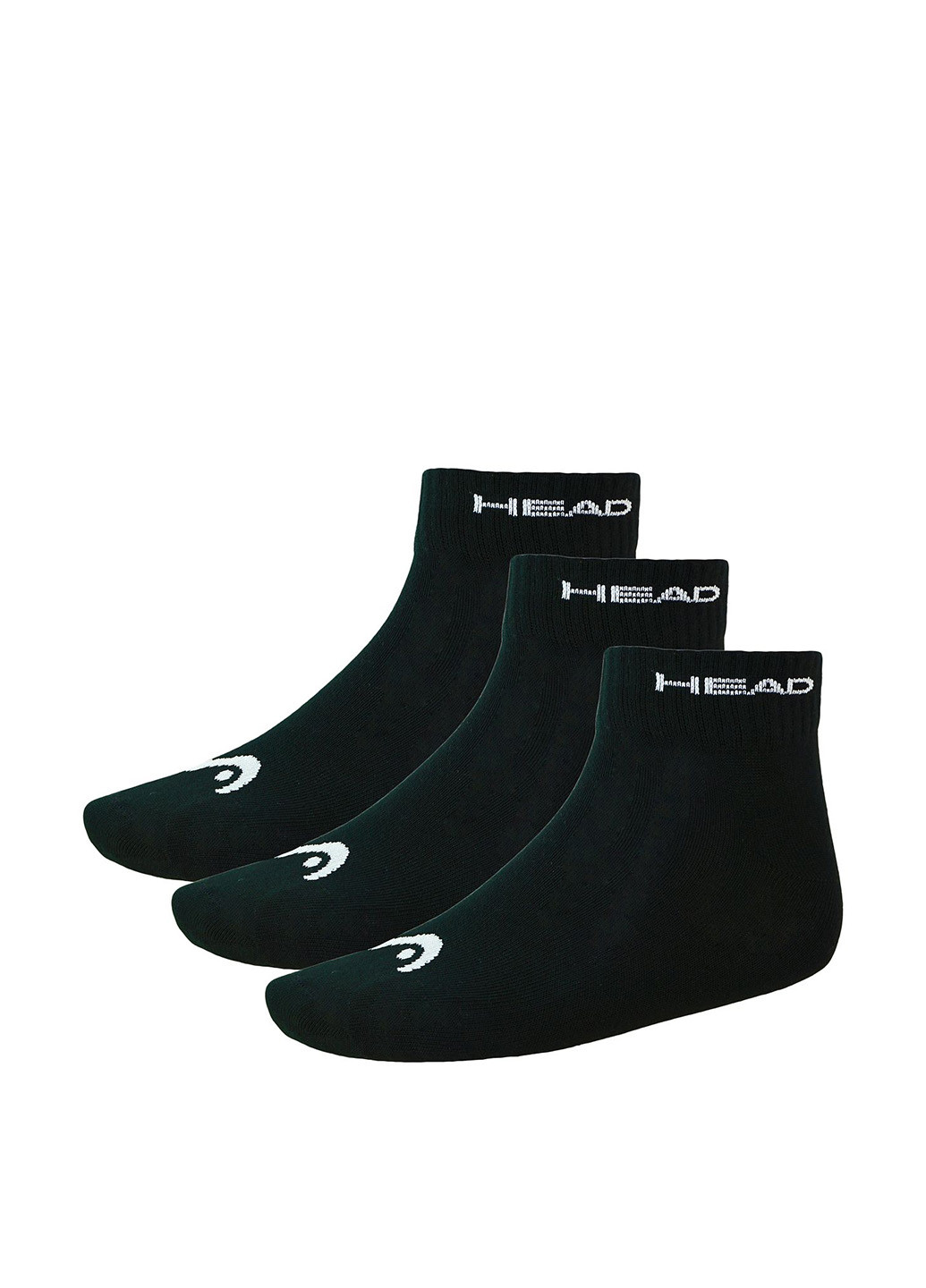 Носки (3 пары) Head логотипы чёрные спортивные
