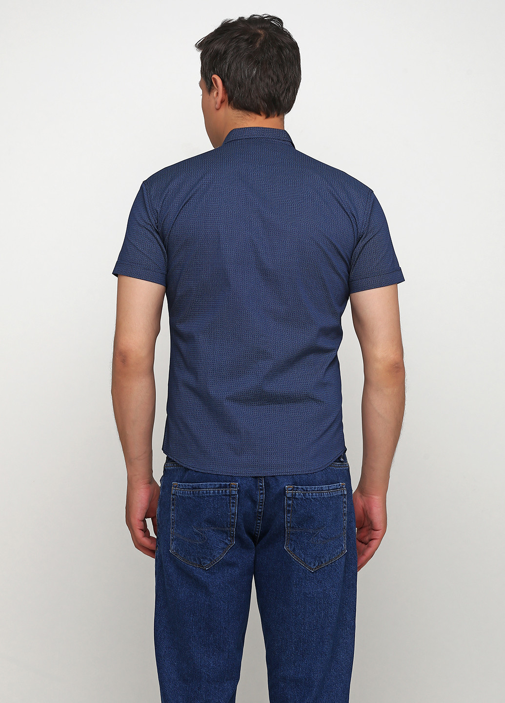 Индиго кэжуал рубашка с абстрактным узором Recodar