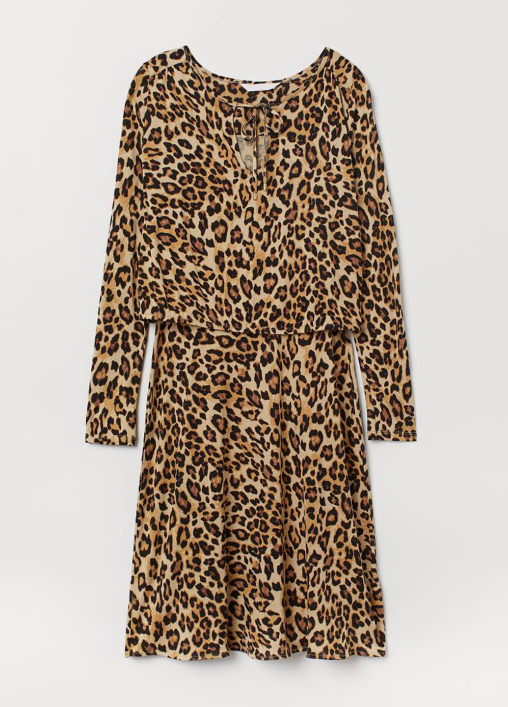 Коричневое кэжуал платье для кормящих H&M леопардовый