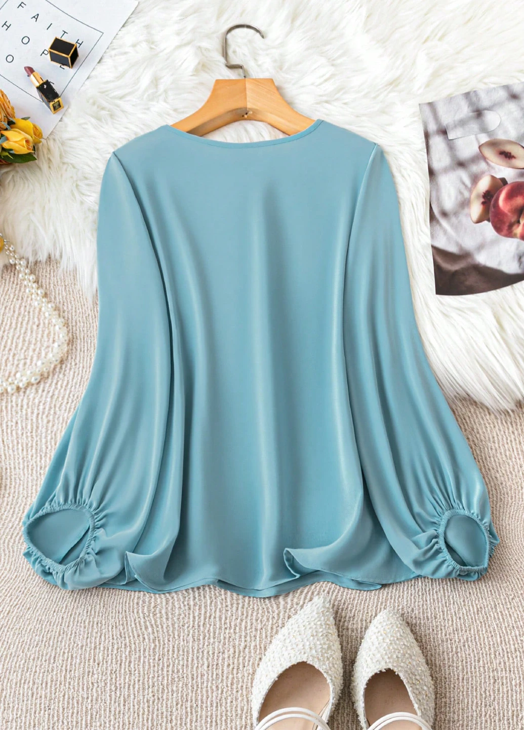 Блакитна блуза SHEIN