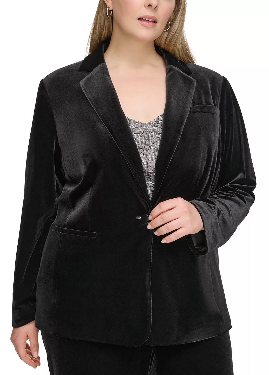 Черный женский жакет Calvin Klein однотонный - демисезонный