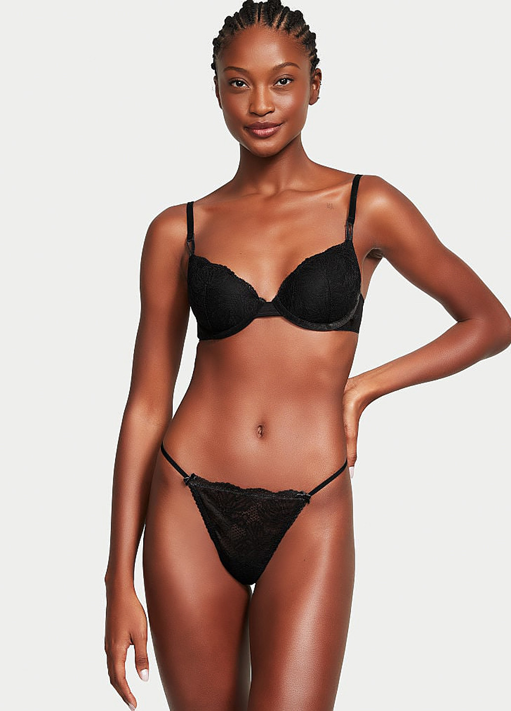 Черный демисезонный комплект (бюстгальтер, трусики) Victoria's Secret