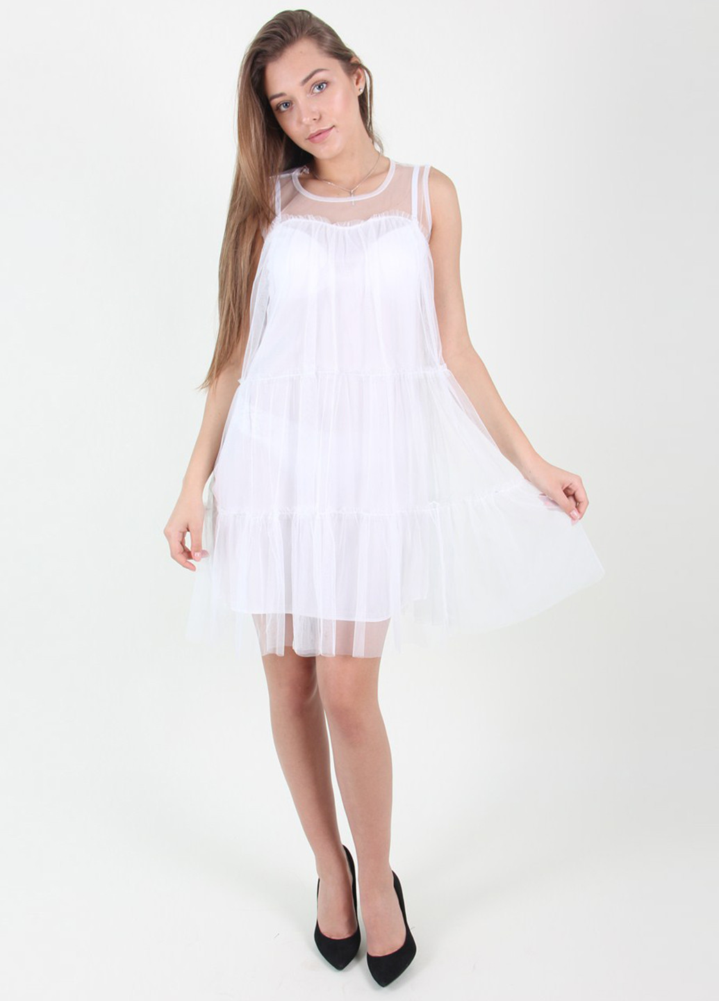 Белое коктейльное платье Baiyi Baishun