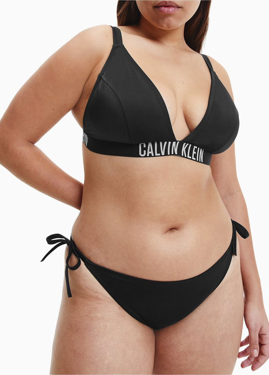 Черный демисезонный купальник (лиф, трусики) раздельный, бикини Calvin Klein