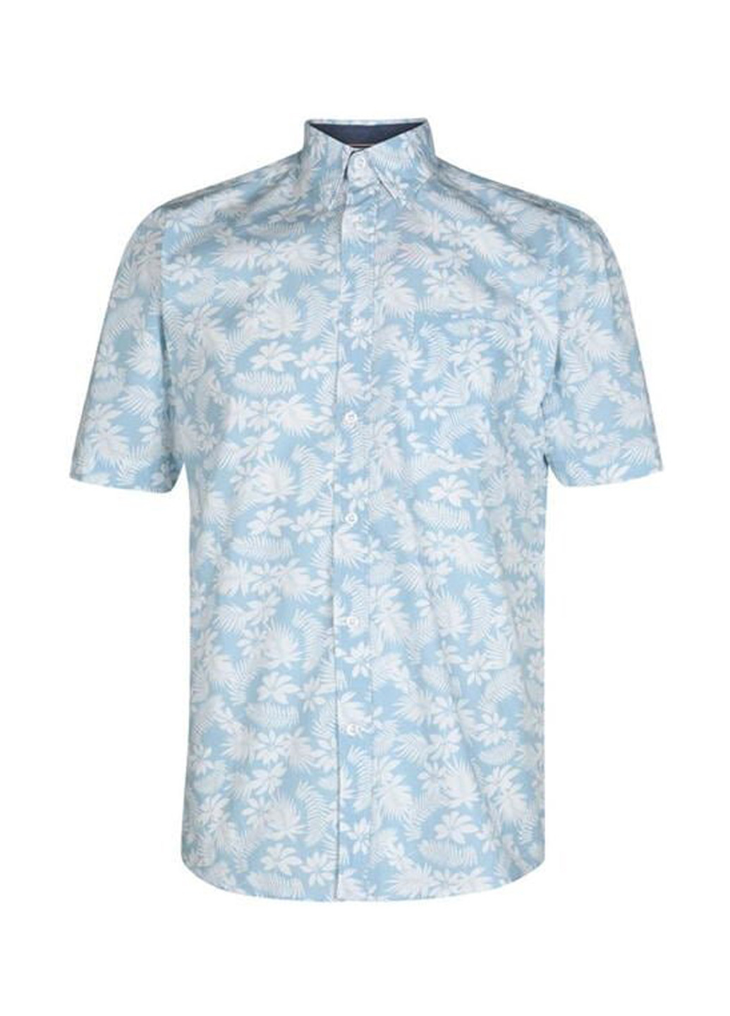 Светло-голубой кэжуал рубашка с цветами Pierre Cardin