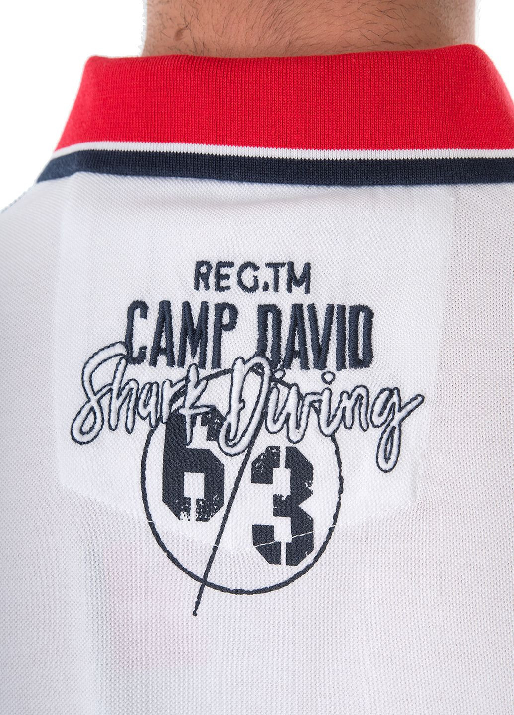 Белая футболка-поло для мужчин Camp David однотонная