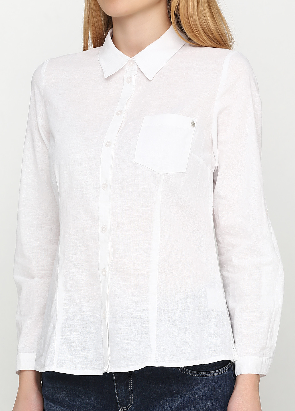 Белая кэжуал рубашка однотонная Micha