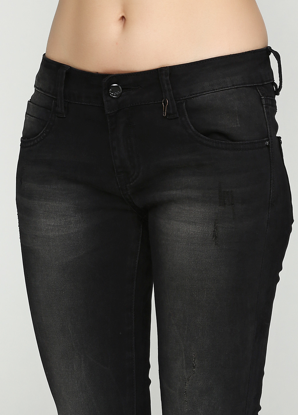 Черные демисезонные зауженные джинсы 8mm