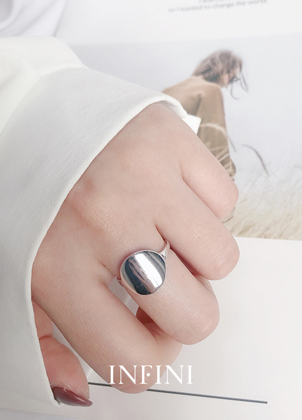 Кольцо серебряное Infini печатка (250153001)