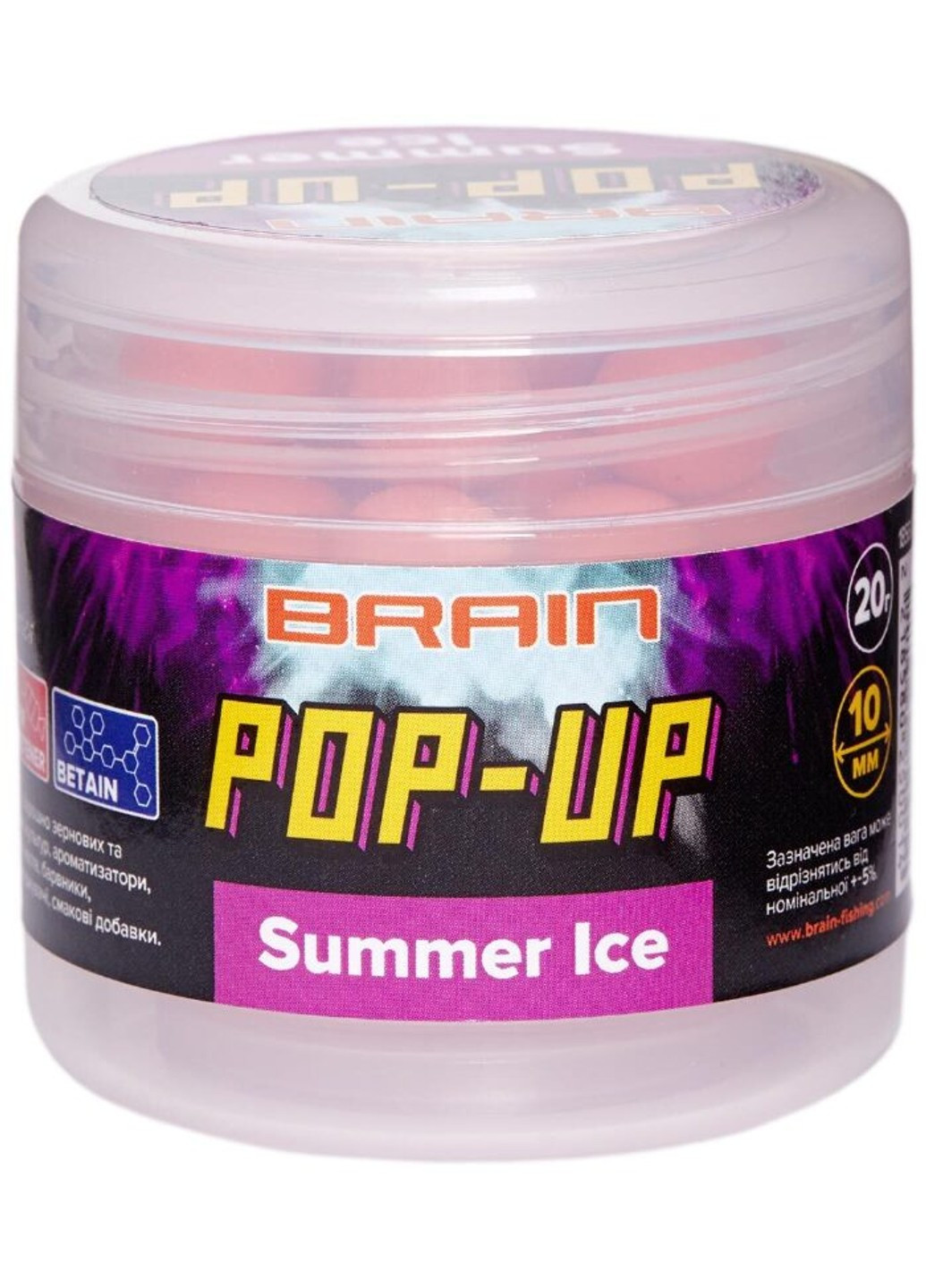 Бойлы Pop-Up F1 Summer Ice (свежая малина) 12mm 15g (1858-04-86) Brain (252648665)