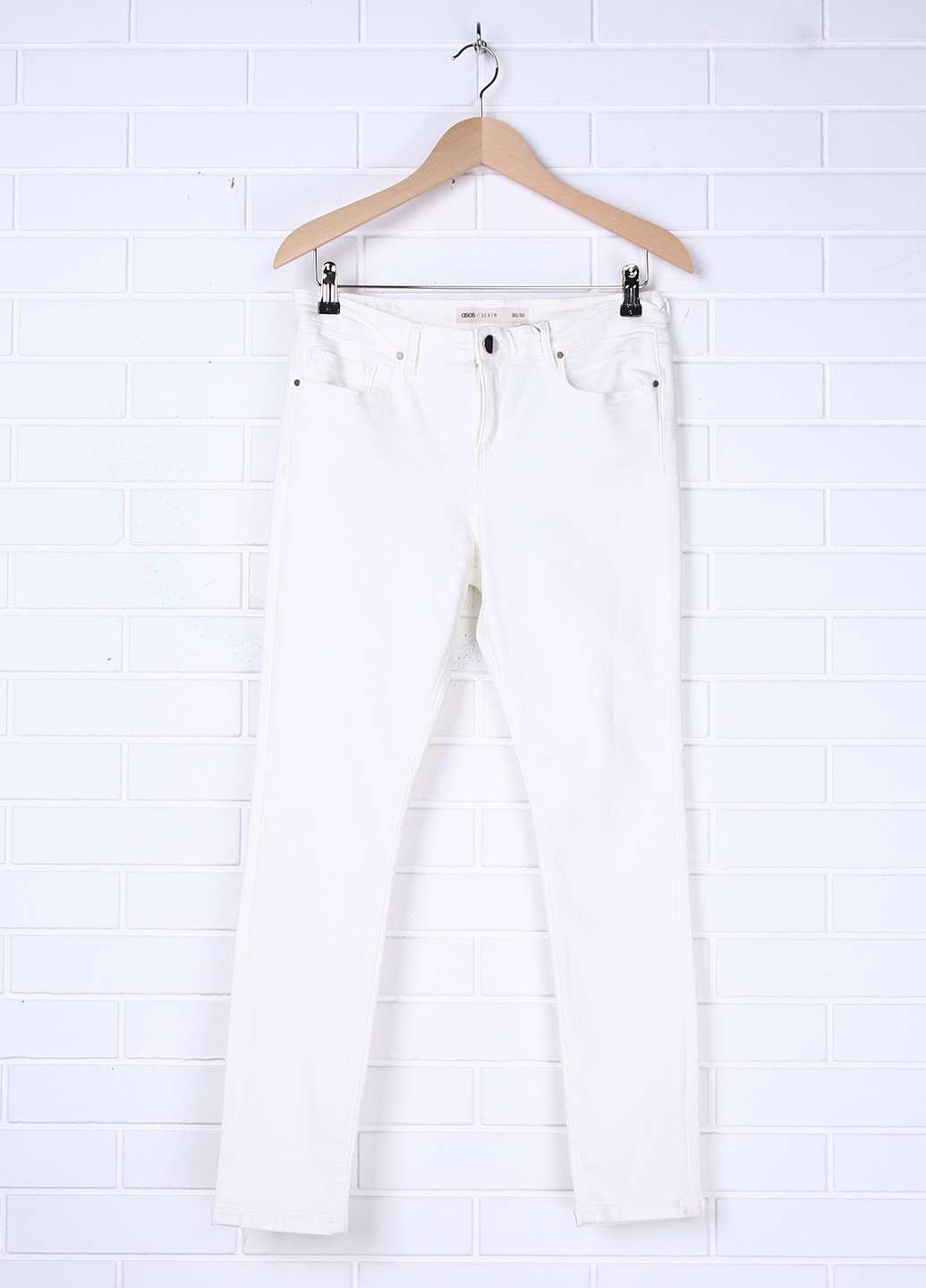 Белые кэжуал демисезонные брюки Asos